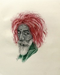 Saeed Lakho, untitled, 10 x 12 Inch, Balpen & Pointer, Figurative Painting, AC-SL-011